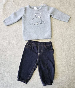 Carters Teddybär Pullover Pulli & Jeanshose Größe 6 Monate. - Bild 1 von 6