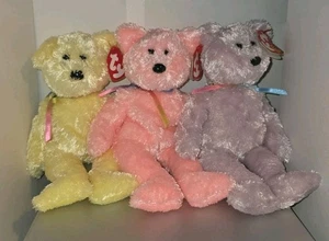 3 Beanie Babies - Sherbet (Yellow, Pink, Purple) - Maybe Ref to Sherbert Treat - Picture 1 of 6