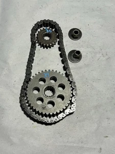 Arctic Cat Ext 580 ZR 600 EFI OEM 23T/39T Gear W/72P Chain 0602-451 0602-456 - Foto 1 di 7