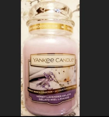 Yankee Candle Miel Lavanda Gelato Domingo Brunch Colección Tarro Grande de Lables Reino Unido Foto 1 de 2