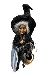 Show-Stoppers Inc Witch Hanging Flying Witch W/Broom 16” Halloween - Picture 1 of 11