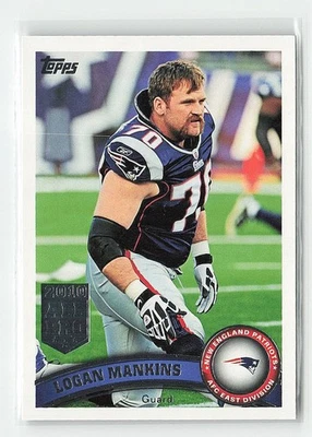 2011 Topps Football Logan Mankins #208 New England Patriots Foto 1 de 2