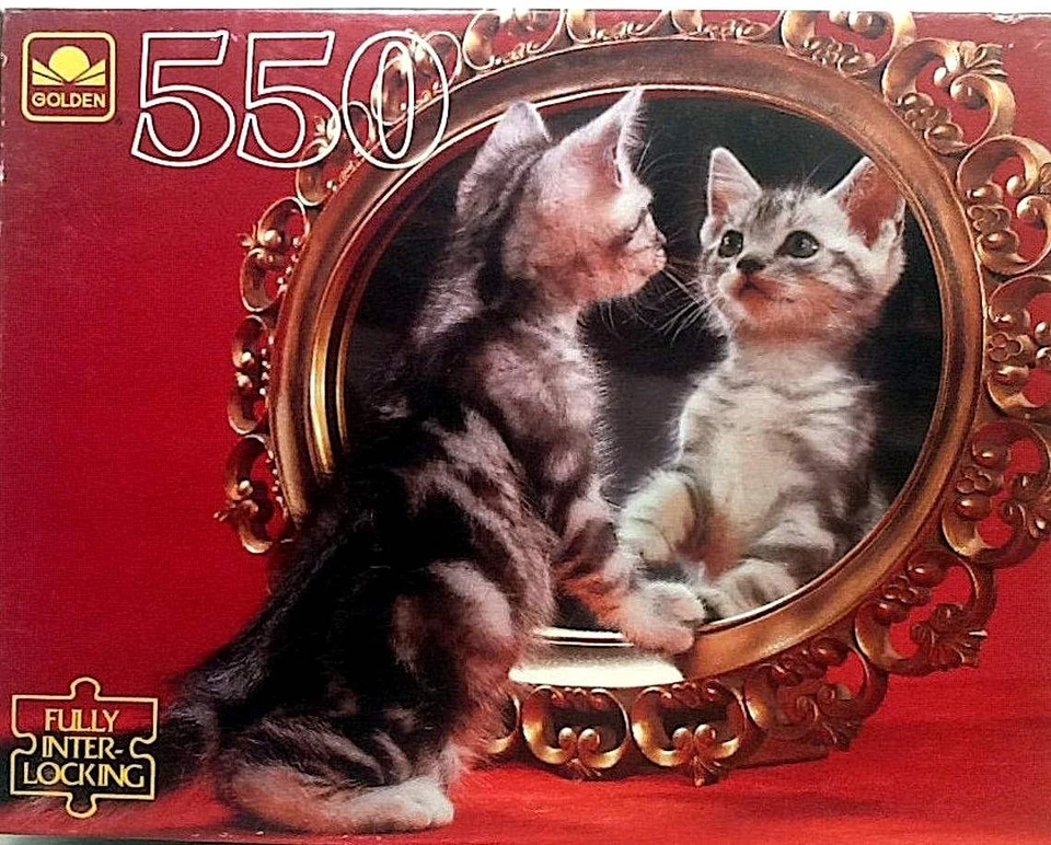 Kitten Looking In Mirror 550 pc Jigsaw Puzzle 15-1/2" X 18" Golden #4729-47 - Image 1 of 1