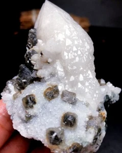 233g NATURAL Castle cactus skeletal Elestial QUARTZ Crystal Point&Fluorite r225 - Picture 1 of 8