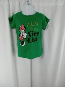 Disney Junior Minnie Short Sleeve Graphic T Shirt Green Girls Sz 5 - Picture 1 of 11