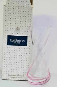 Boxed Caithness Pink White Clear Vase - Picture 1 of 6