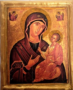 Ikone Madonna Jesus Jungfrau Maria Theotokos Panagia griechisch orthodox Ikone Plakette - Bild 1 von 6