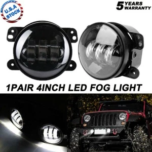 Pair 4" Inch Round LED Fog Lights Driving Lamps for Jeep Wrangler JK 2008-2017 - Picture 1 of 13