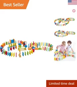 Wooden Domino Set - Award Winning Building Block Set for Kids - 107 Pieces - Picture 1 of 9