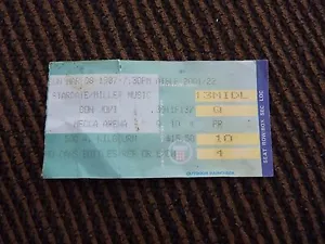 Bon Jovi March 8 1987 Mecca Wisconsin Used Concert Ticket Stub - Picture 1 of 2