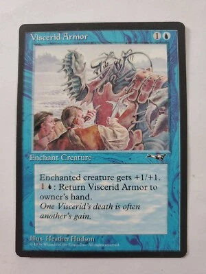 MTG Magic The Gathering Card Viscerid ArmorEnchant Creature Blue Alliances 1996 - Image 1 of 2