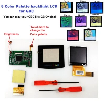 8 Color Palette Back Light Backlight LCD Kit For Nintendo Game Boy Color Console - Image 1 of 4