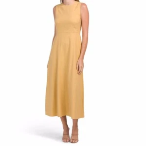 THEORY VOLUME DART MARIGOLD SOFT CRUNCH CHINO DRESS SIZE 4 $395 - Picture 1 of 15