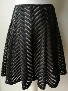 REISS SKIRT UK8 US4 EU36 W26in L19in black A line special occasion knee length - Picture 1 of 12
