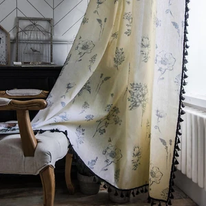 Boho Curtains 96 Inch Length 2 Panels Farmhouse Living Room Semi Sheer Drapes Vi - Picture 1 of 7
