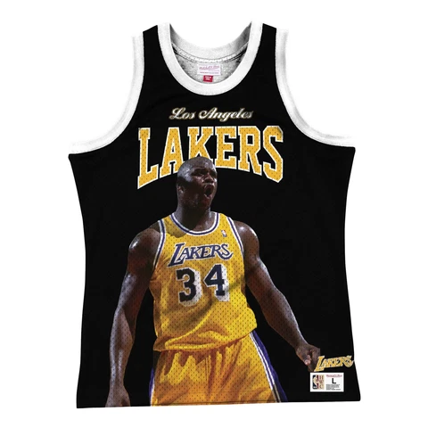Mitchell & Ness Black NBA Los Angeles Lakers Shaquille O'Neal Sublimated Player Cover