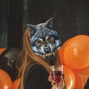 Wolf Head Cosplay Mask Fantasy Wolf Head Mask for Cosplay Carnival Accessory - Picture 1 of 8