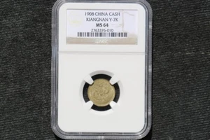 CASH100 1908 China Kiangnan EFECTIVO Y-7K NGC MS64 - Imagen 1 de 4