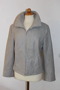 Rene Lezard Blazer Jacke grau mit Reissverschluss Größe 40 / L - Bild 1 von 3