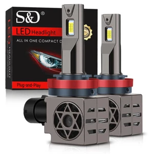 H11 H9 H8 CSP LED Headlight Bulbs Low Beam Fog Light 80W 22000LM 6500K White 2x - Picture 1 of 11