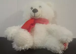 Fiesta Peluche Oso Polar "Jesús Me Ama" con Bufanda Roja 9.5" Peluche - Imagen 1 de 4