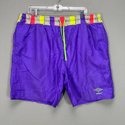 Pantalones Cortos de Fútbol Umbro Sand Vintage Para Hombres XL Playa Surf Bloques de Colores Hechos en EE. UU. Años 90 Foto 1 de 4