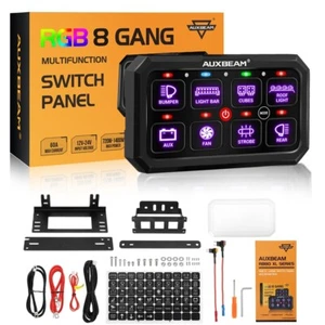 AUXBEAM RB80 XL RGB Lights Bar 8 Gang Switch Panel Multifunction System Control - Picture 1 of 7