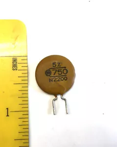 10 condensadores de disco de cerámica "N2200" Circle D de nuevo 750 pfd - Imagen 1 de 1