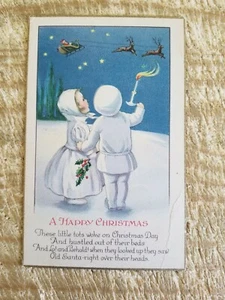 A CUTE VTG KIDS/SANTA POSTCARD FROM EARLY 1900'S*P40 - Picture 1 of 2
