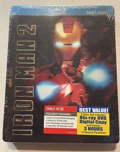 Iron Man 2 Metalpak / Steelbook (Blu-ray, DVD, 2010, 3 Disc) Sealed - Picture 1 of 2