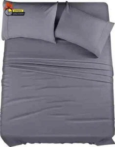 Queen Bed Sheets Set - 4 Piece Bedding - Brushed Microfiber - Shrinkage and Fade - Picture 1 of 2