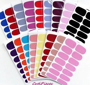 Arte en uñas Color liso Envolturas de uñas Cubierta completa Esmalte Pegatina Rosa Rojo Desnudo - Imagen 1 de 39