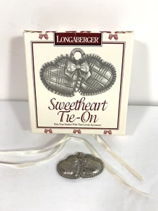 Longaberger SWEETHEART TIE ON 1997 Pewter for Sweet Treats or any basket - NEU - Bild 1 von 4