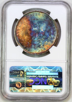 * 1889-O * MS64 NGC * MORGAN SILVER DOLLAR * KEY-DATE! RAINBOW TONING! - Image 1 of 2