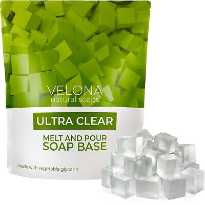 Ultra Clear Soap Base | Pre-Cut Cubes SLS/SLES Free Glycerin Melt And Pour 2 LB • 22.50€