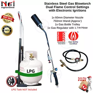 GARDEN WEED BLASTER BLOWTORCH KILLER BURNER WEEDER BUTANE GAS PIEZO IGNITIONS - Picture 1 of 12