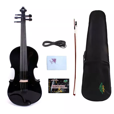 5 String Electric Viola 4/4 Maple Spruce Handmade Ebony Fittings with Case Bow - Image 1 of 4