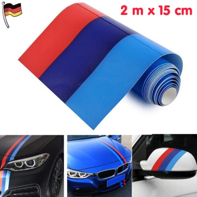 2m Strisce Auto Colored M Strisce Bandiera Adesivo Sticker Cofano per BMW - Immagine 1 di 4