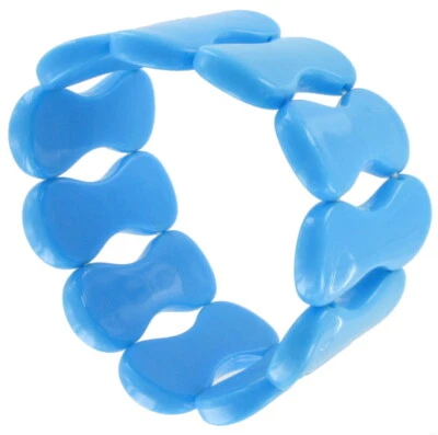 Blue Plastic Peanut Shaped Link Stretch Bracelet - Image 1 of 2