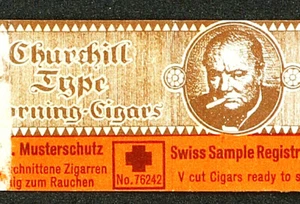 338AtN-SCHWEIZ Vitola Antigua-Old Cigar Band CHURCHILL TYPE MORNING-CIGARS - Bild 1 von 3