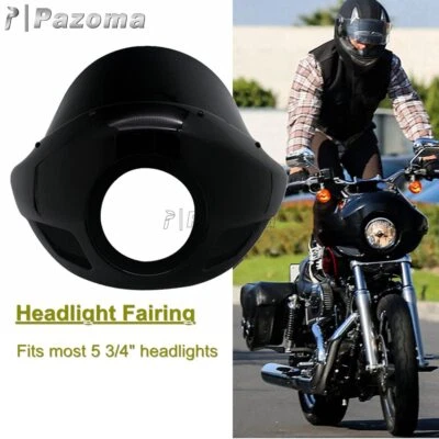 Máscara de parabrisas carenado de faros de 5,75" con horquillas de 35-49 mm para Harley Street Bob Foto 1 de 4