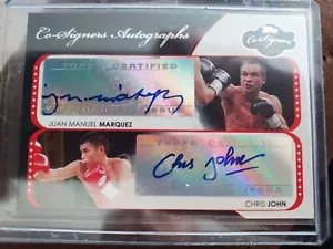 2008 TOPPS CO-SIGNERS Juan Manuel Marquez and Chris John Auto - CS-MMJ - Picture 1 of 2