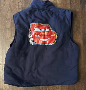 Boys Fleece Winter Vest Size 5 Lightning McQueen Cars Disney Navy Blue - Picture 1 of 6