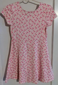 Vestido patinador flamenco rosa "estilo simple" para niñas talla grande (14) - Imagen 1 de 4