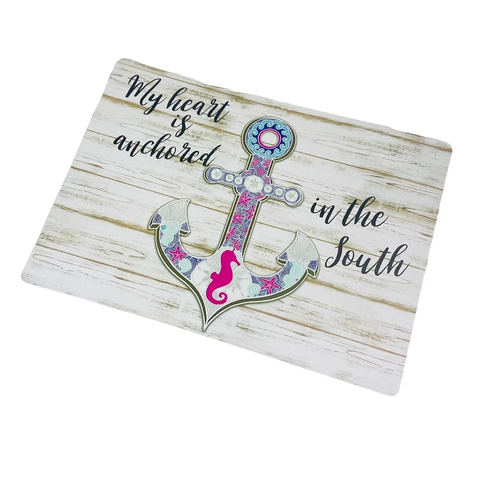 My Heart is Anchored in the South Nautical Seahorse Vinyl Placemats Set of 4 - Image 1 of 1