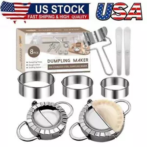Dumpling Press Mold Set and Cutter Dumpling Skin Maker Stuffing Spoon Flour Ring - Picture 1 of 10