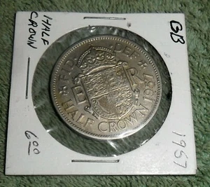JB RFM 76684 Great Britain 1957 Half Crown VF Condition - Picture 1 of 2