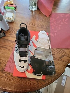 Nike Air More Uptempo Tri Color Black Cool Grey White 921948-002 Size 12 - Picture 1 of 9