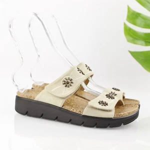 Alegria Womens Mandie Sandal Size 41 11 Tan Adjustable Slide Platform Studded - Picture 1 of 15