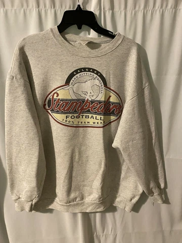 Vintage Calgary Stampeders CFL Football Sweatshirt Distressed Cover